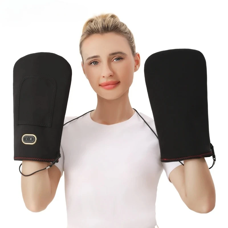 

USB-перчатки с электрическим подогревом, регулируемая температура, перезаряжаемые, моющиеся, без пальцев, с сенсорным экраном, зимние теплые варежки