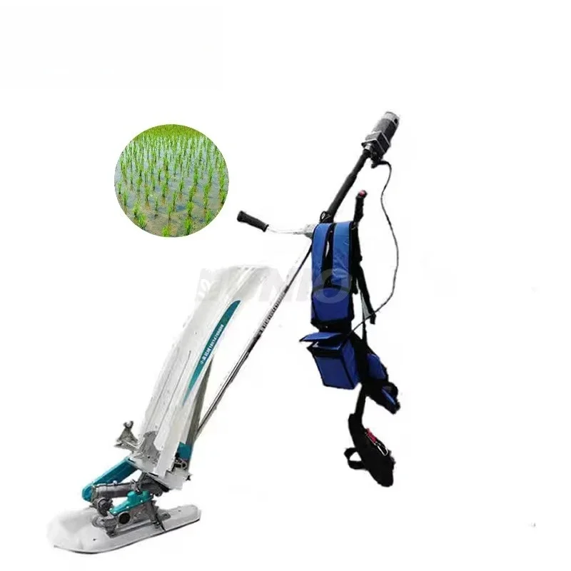 Small Mini Electric Walking Type Paddy Sow Seed Planter Transplanter Rice Planting Seeding Machine