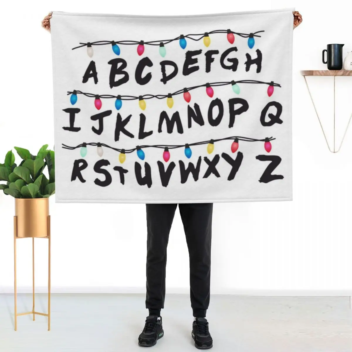 

ABCDEFGH Throw Blanket Stain Resistant Cozy Warm Blanket
