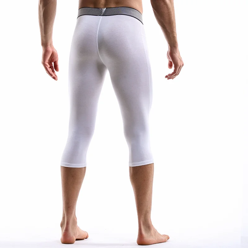 Men Anti-wear Leg Sports Extension Underwear Seven-point Pants Modal Quick-dry Flat Corner Running Long Four-corner Pants