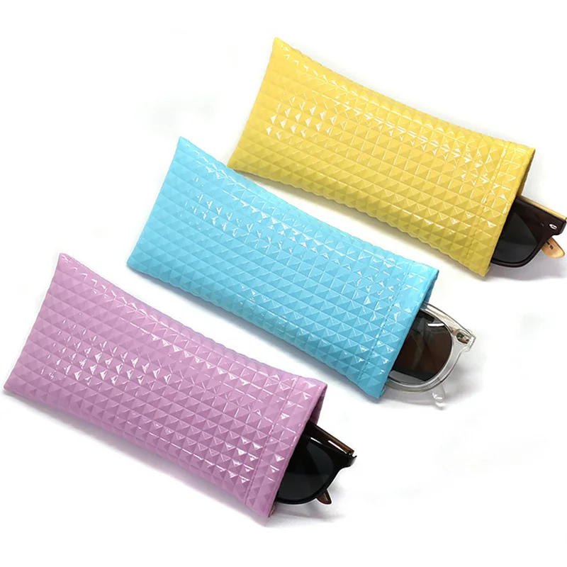 Women PU Leather Eyewear Pouch Cases Fashion Cute Korean Style Scratch-proof Sunglasses Bag Protector Eye Glasses Container Bags