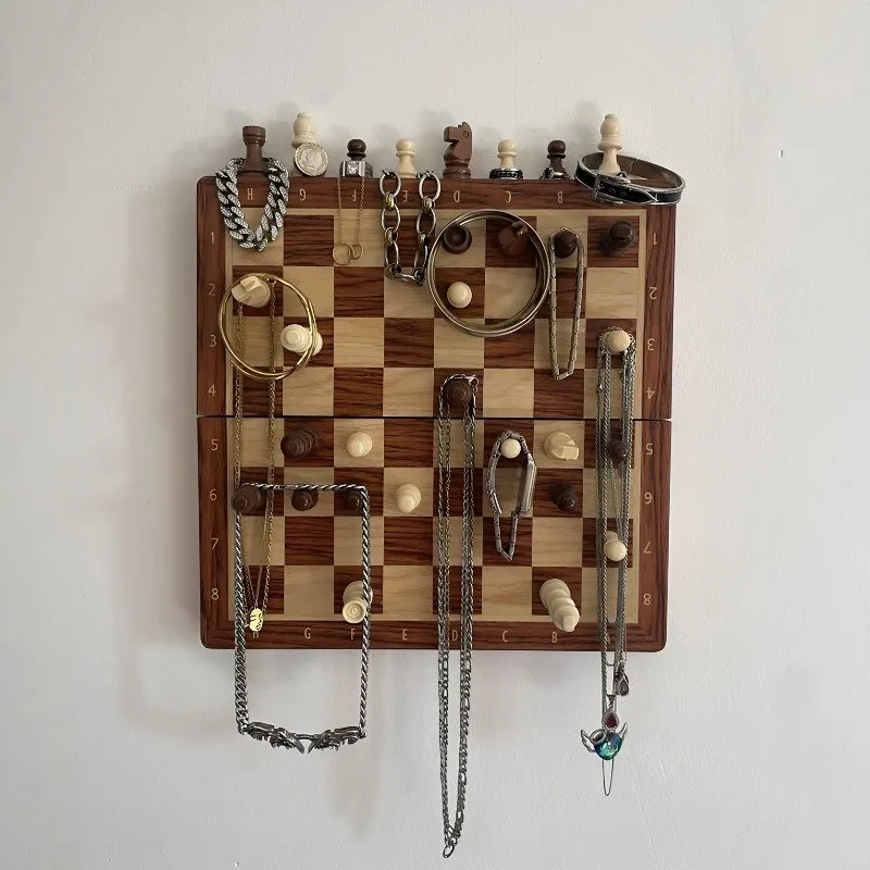

Chess jewelry storage door shelf, antique creative, advanced entrance hook, meter box to cover up ugliness
