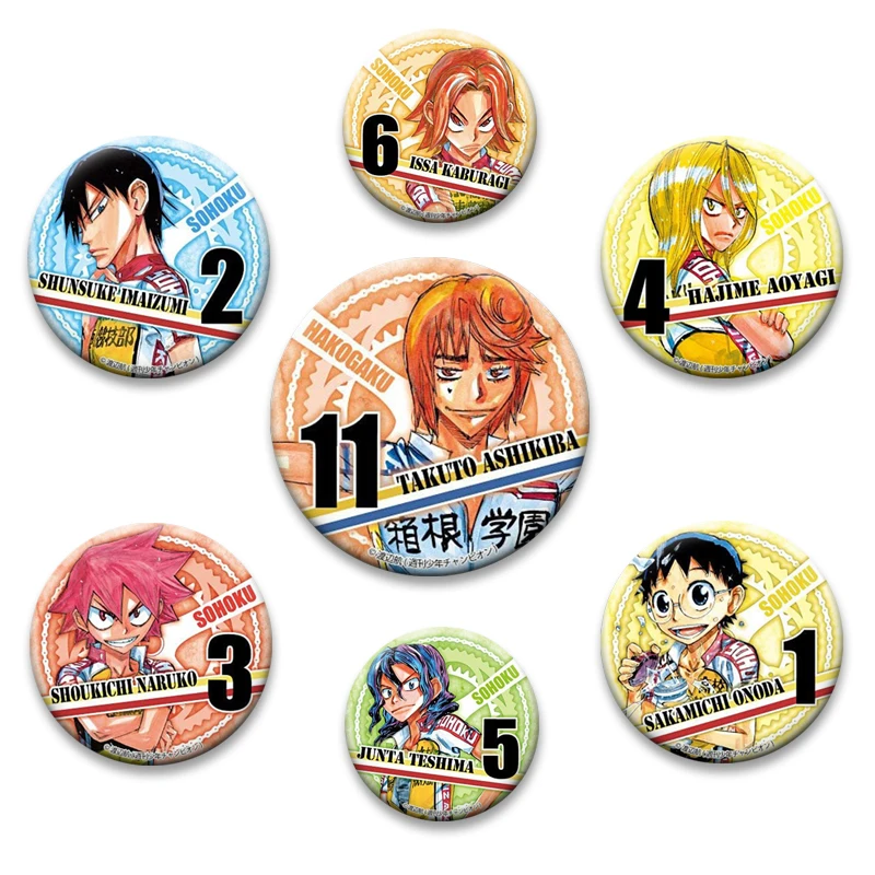 Yowamushi Pedal Badge Onoda Imaizumi Naruko Brooches Manga Cycling Collectible Pins for Backpack Hat Decoration Anime Fans Gifts