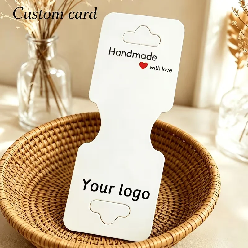 Bulk Customizable Handmade Folded Jewelry Display Cards Suitable for Bracelets And Necklaces - Logo/Text Printing Support Compat
