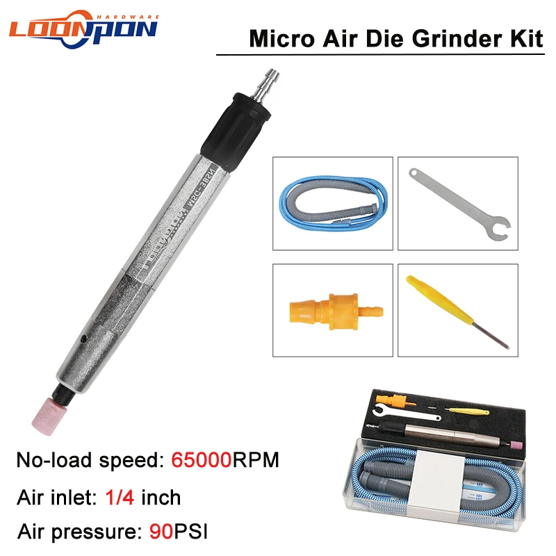 3BSN Micro Air Die Grinder Kit Grinding Pen High Precision Pneumatic Tools Set 65000 RPM 3mm Collet 1Pc