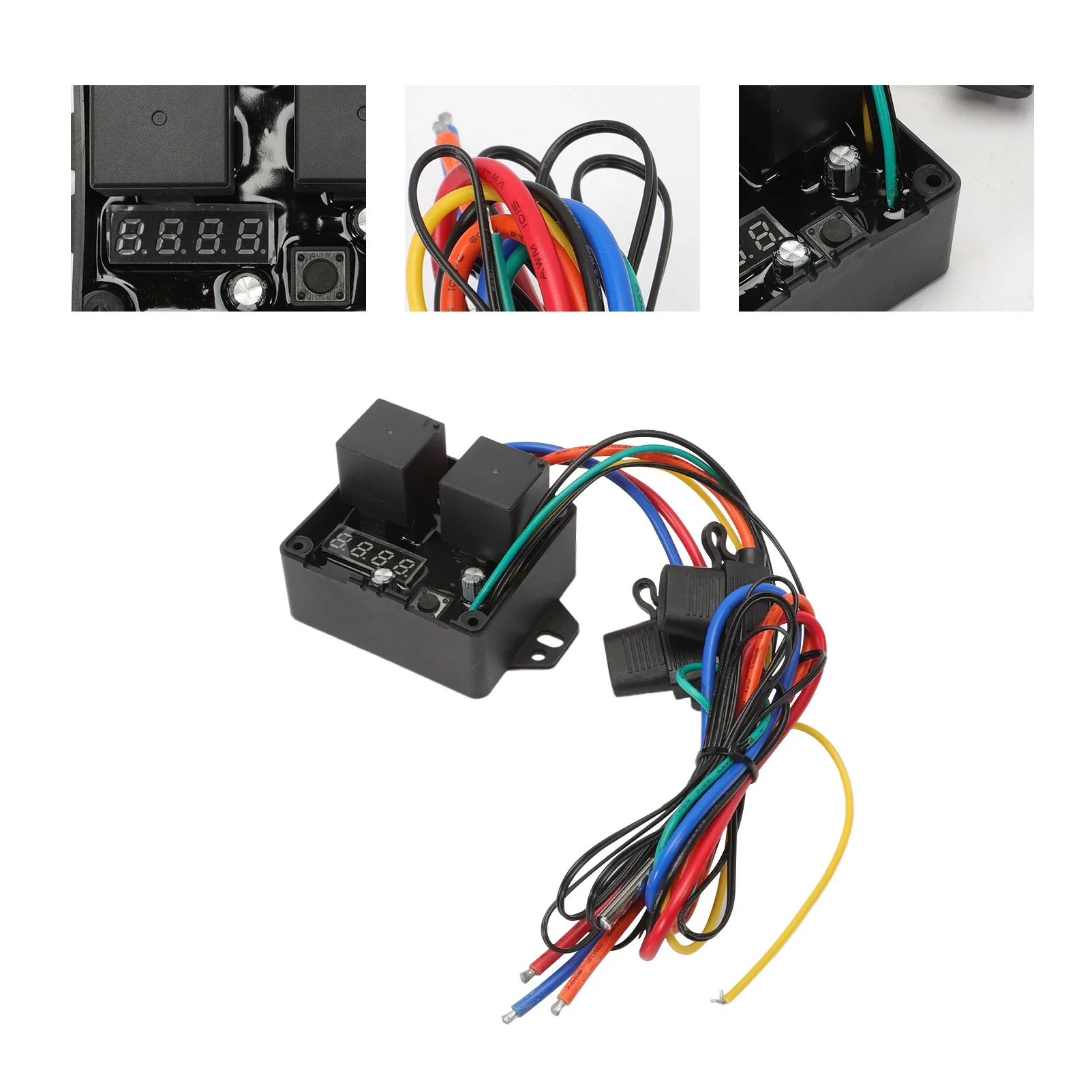 Controlador de ventiladores de radiador digital com kit 12v e 24v, faixa de temperatura ajustável kit de interruptor de ventilador térmico elétrico digital 0444