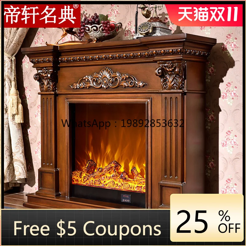 

LYY European Style Fireplace Mantel Decorative Cabinet American Country Style Solid Wood Fireplace Heating Core 1.2/1.5/ 2m