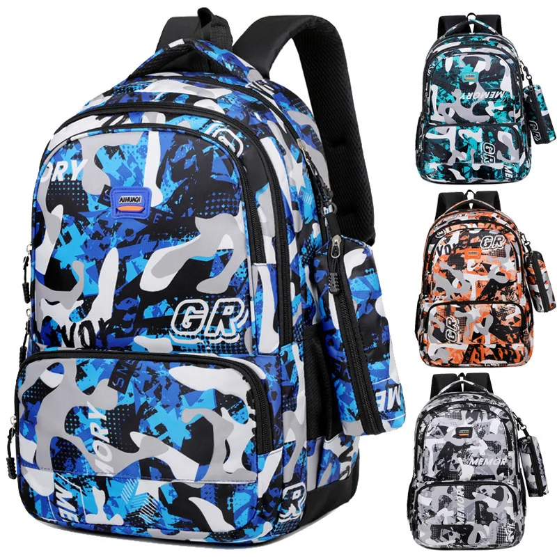 Camouflage Print Backpack Large Capacity Casual Double Shoulder Bag Laptop Bag For Men Middle School Double Shoulder Bags