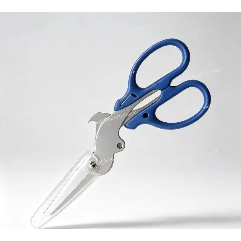 Multi‑Purpose Sorting Scissors S3716317 Household Garbage Classification L‑Shape Stainless Steel Shears With Safety Cap