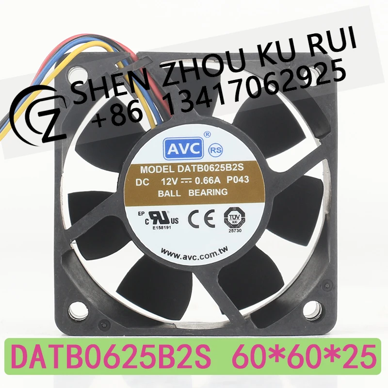 

AVC 12V 0.66A AC EC 6025 60X60X25MM 6CM PWM speed regulation High air volume CPU mainboard DATB0625B2S Cooling fan