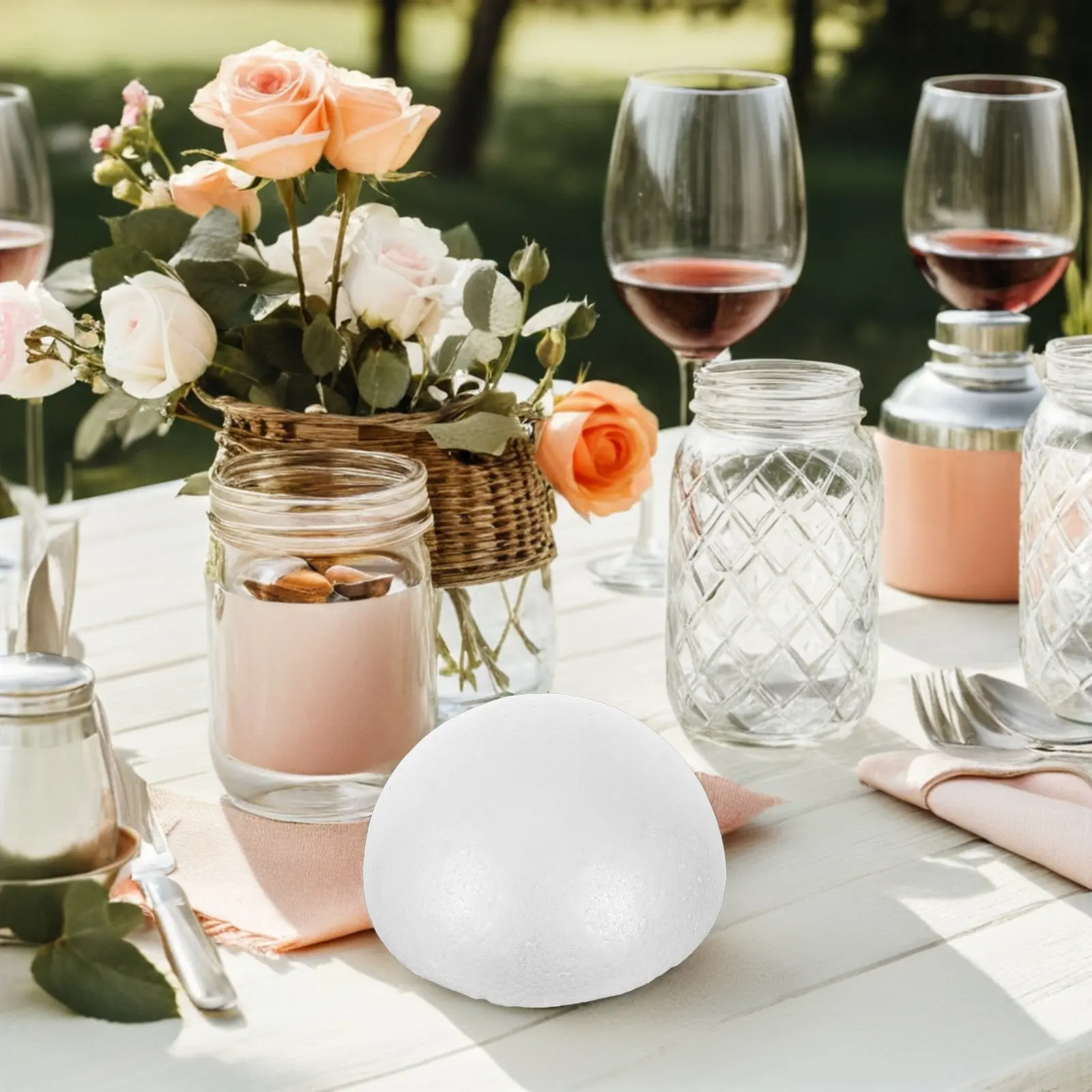 

2Pcs Foam Half Sphere Polystyrene Semi Sphere for Flower Arrangement Floral Spheres DIY Craft Wedding Decoration Foam Balls Home