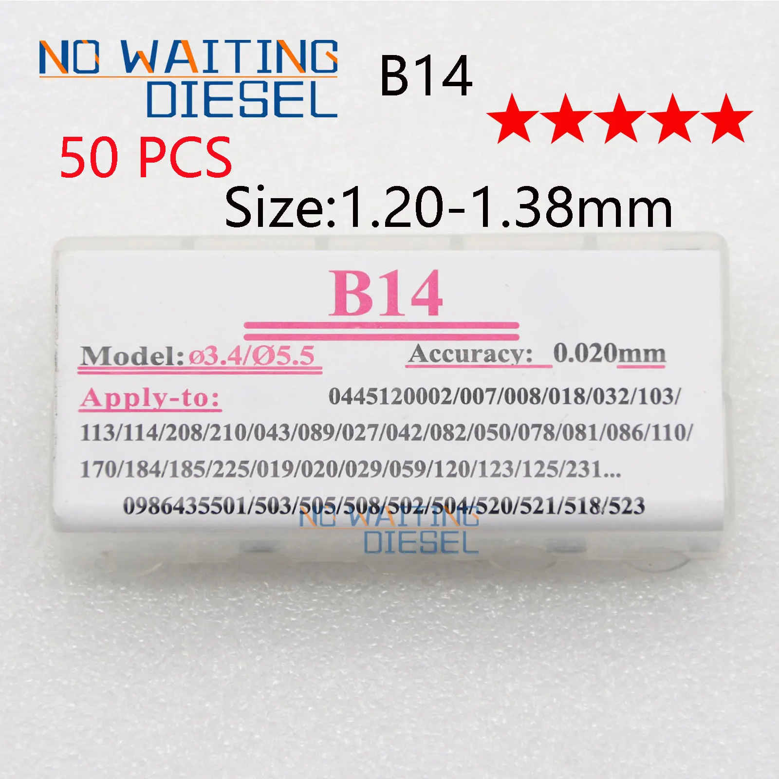 50 PCS B14 1.20-1.38mm Adjusitng Shim B14 Injector Shim Kits b14 For Bosch Injection Washers 50 PCS Size 1.20-1.38mm