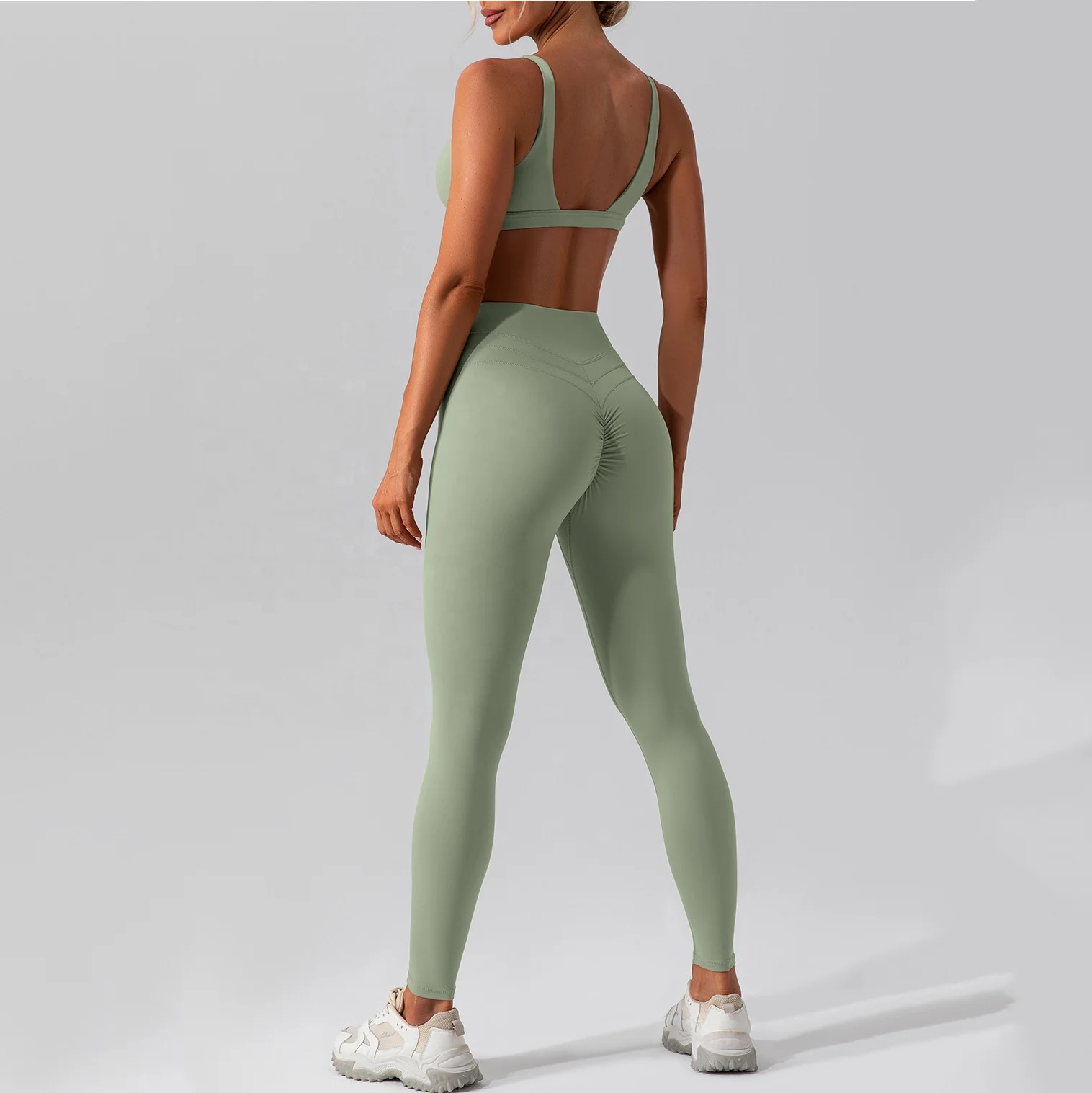 Women Stylish Compression Comfortable Lightweight Yoga Leggings Bra Set New Fitness Sports Set Outdoor Running Bike Yoga Set