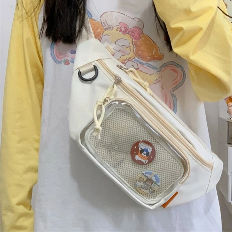 Japanese Itabag With Transparent Pin Display Pocket Crossbody Waist Bag Shoulder Purse For Anime Enthusiasts