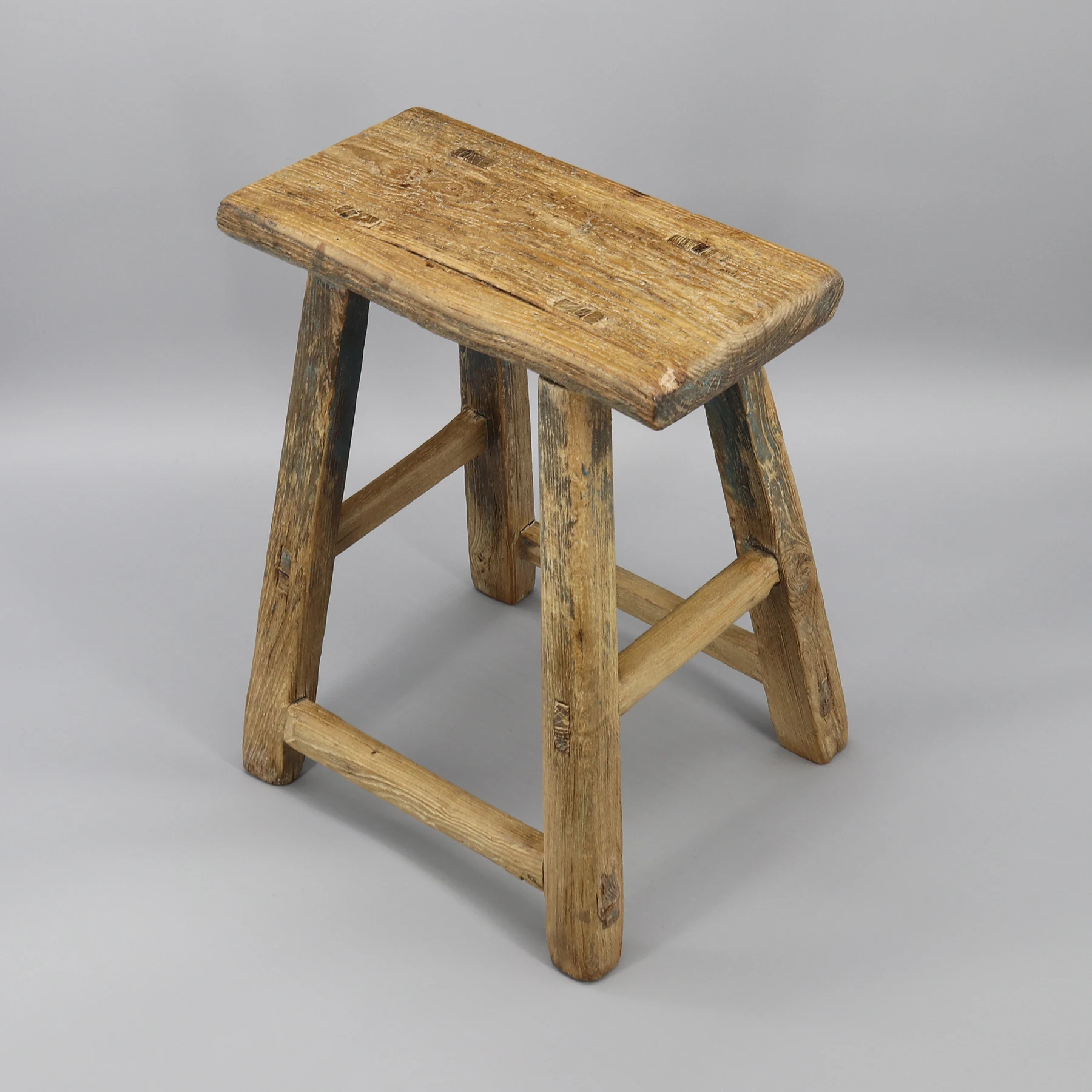 

Old Wooden Stool, Solid Wood, Bathroom Bench, Medium Size