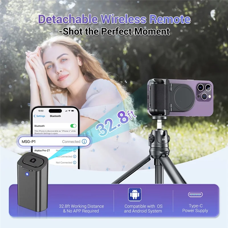 

Camera Tripod Adapter Handle Selfie Holder Wireless Shutter 1/4" Tripod Adapter For Iphone 15-13 Pro Max Selfie Vlog-A79U