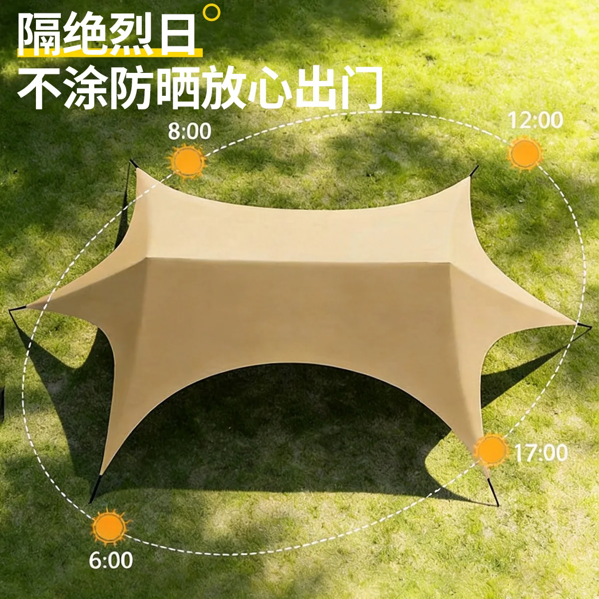 No need to build a canopy, integrated outdoor black rubber quick opening tent, camping, sun protection, rain proof sunshade