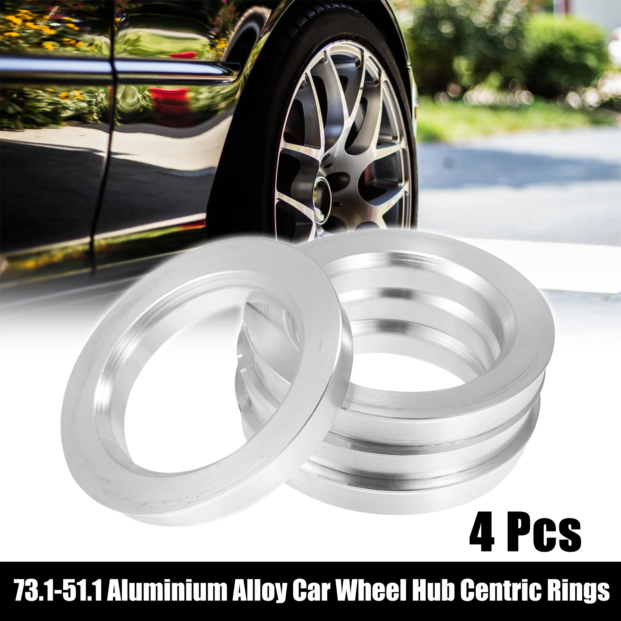 X Autohaux 4pcs Aluminum Alloy Car Hub Centric Ring Wheel Bore Center Spacer 73.1-51.1-52.1-56.6-58.1-59.1-63.5-66.9-68.1-69.6mm