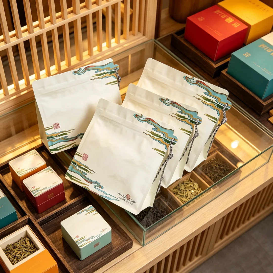 Creative Tea Packaging Bag Puer Small Tea Cake Storage Bag Shu&Raw Pu erh Self Sealing Bag 30pcs/Bag Lot Customization Optional