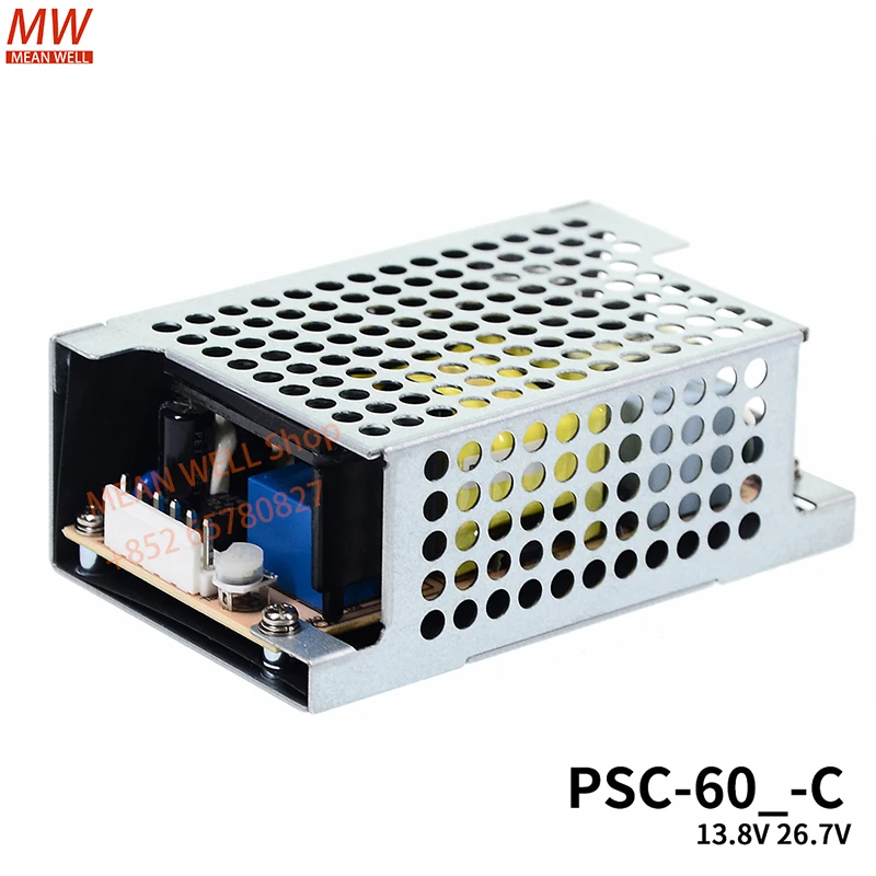 Original MEAN WELL 60W Single Output with Battery Charger(UPS Function) PSC-60A-C PSC-60B-C Machine Thell Type