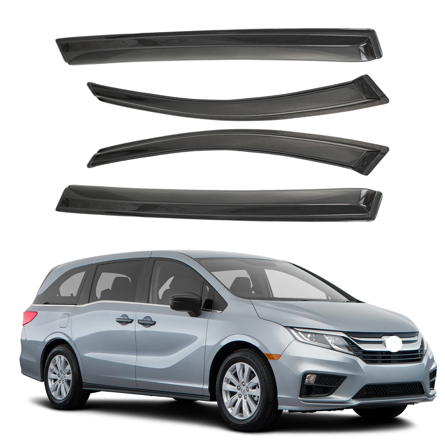 

For Honda Odyssey 5-Door 2011-2017 Tinted Wind Deflectors 4pcs Set External Sun Rain Vent Guards 1.5MM