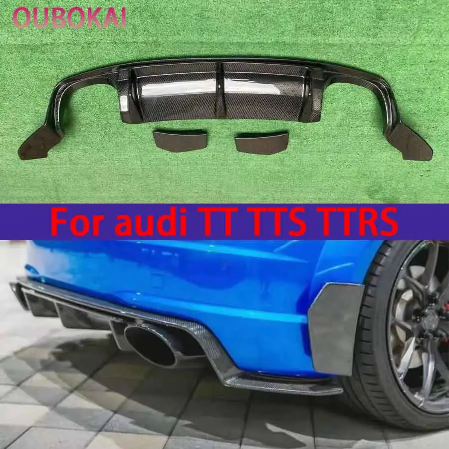 Für Audi TT TTS TTRS Carbonfaser-Diffusor Hecklippe Auto-Heckstoßstangen-Diffusor Heckspoiler Hecklippen-Bodykit