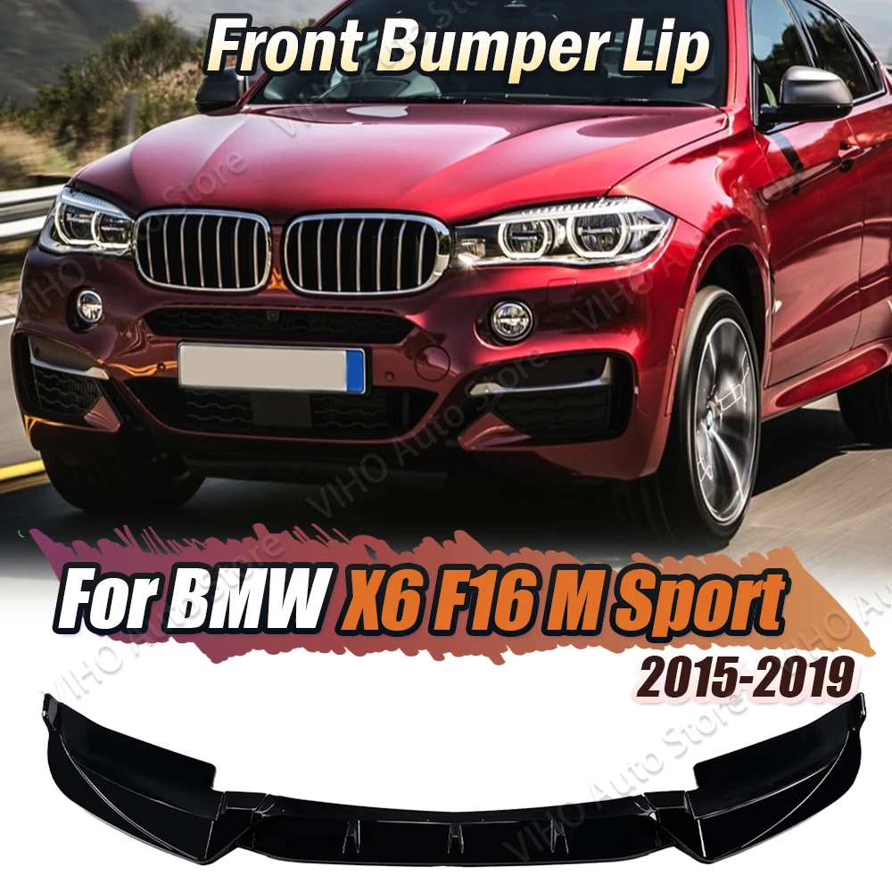 

For BMW X6 F16 M Sport 2015 2016 2017 2018 2019 Car Front Bumper Diffuser Lip Spoiler Splitter Guard Body Kits50