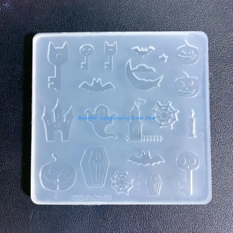 

E56A Silicone Skull Mold Holloween Themed Mould Skeleton Pendant Casting Mold Jewelry Making Tool for DIY Lover