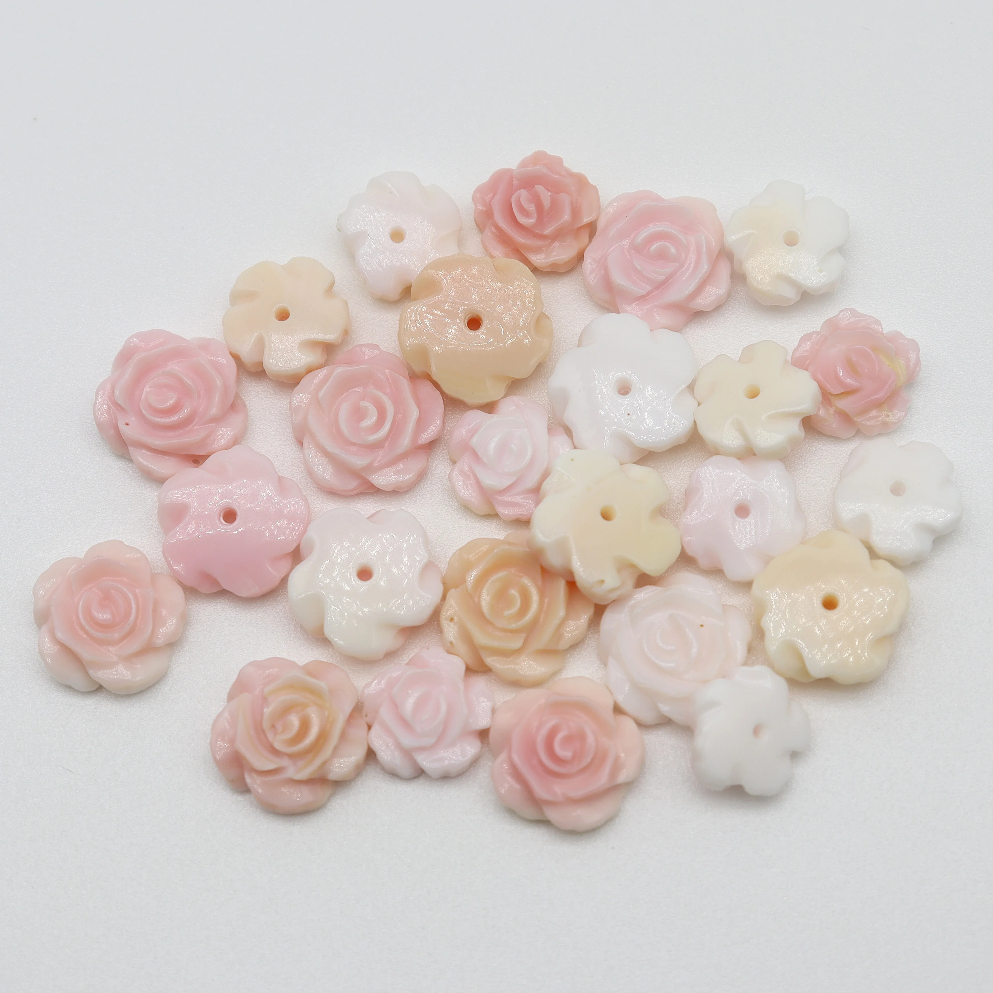 Half Hole Natural Queen Shell Bead Pink Flower Jewelry Making DIY Earrings Bracelet Necklace Charms Fashion Handmade Accessories