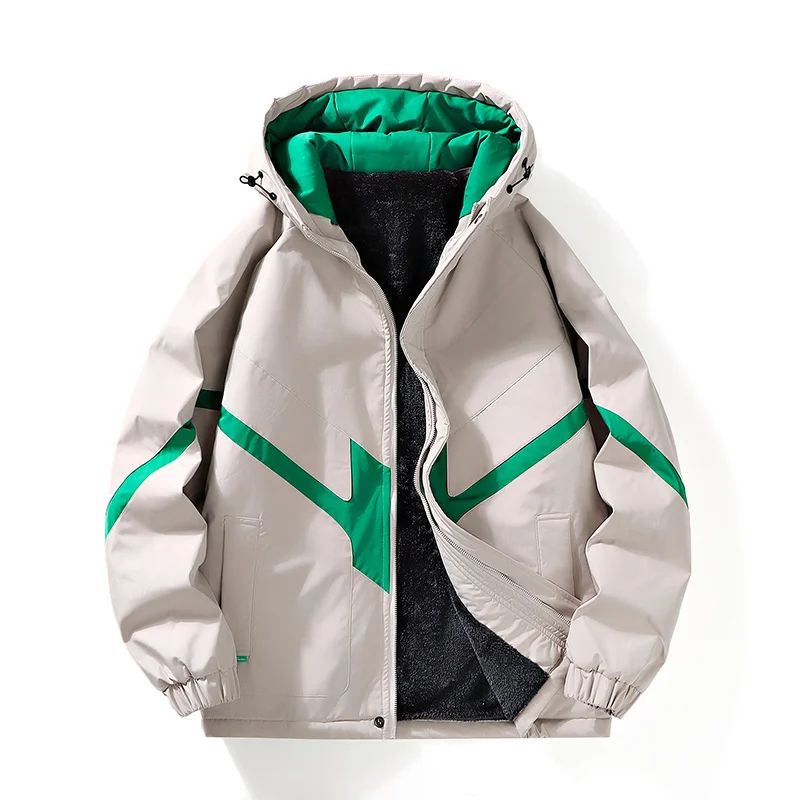 

Large Size Loose Autumn and Winter New Warm Cotton Clothing, Comfortable and Cold Resistant, Warm and Plush Men's Hooded Jacket