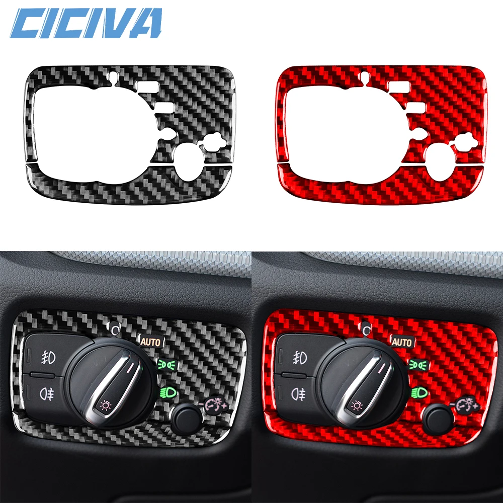 

For Audi A3 S3 RS3 8V 2013-2019 Carbon Fiber Instrument Headlight Switch Knob Panel Cover Car inside Trim Accessories Sticker