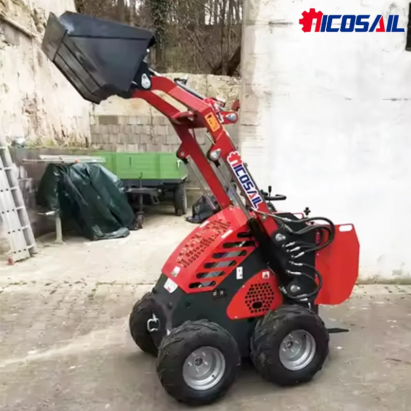 

Nicosail 1200kg Mini Skid Steer Loader with EPA Engine Pump and Gearbox 25HP Wheel Loader Free Shipping 1-Year Warranty