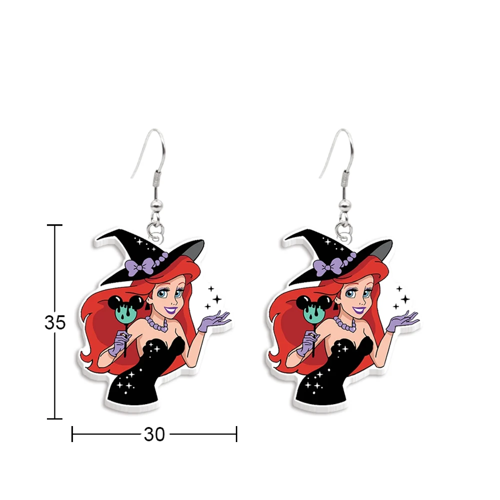 Halloween Theme Disney Princess Women Girls Creative l Item Jewelry Special Gifts Acrylic Colorful Hanging Pendants Stud Earring