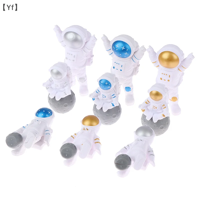 3 Pcs/1 Pc Universe Rocket Astronaut Happy Birthday Letter Decoration Cake Topper