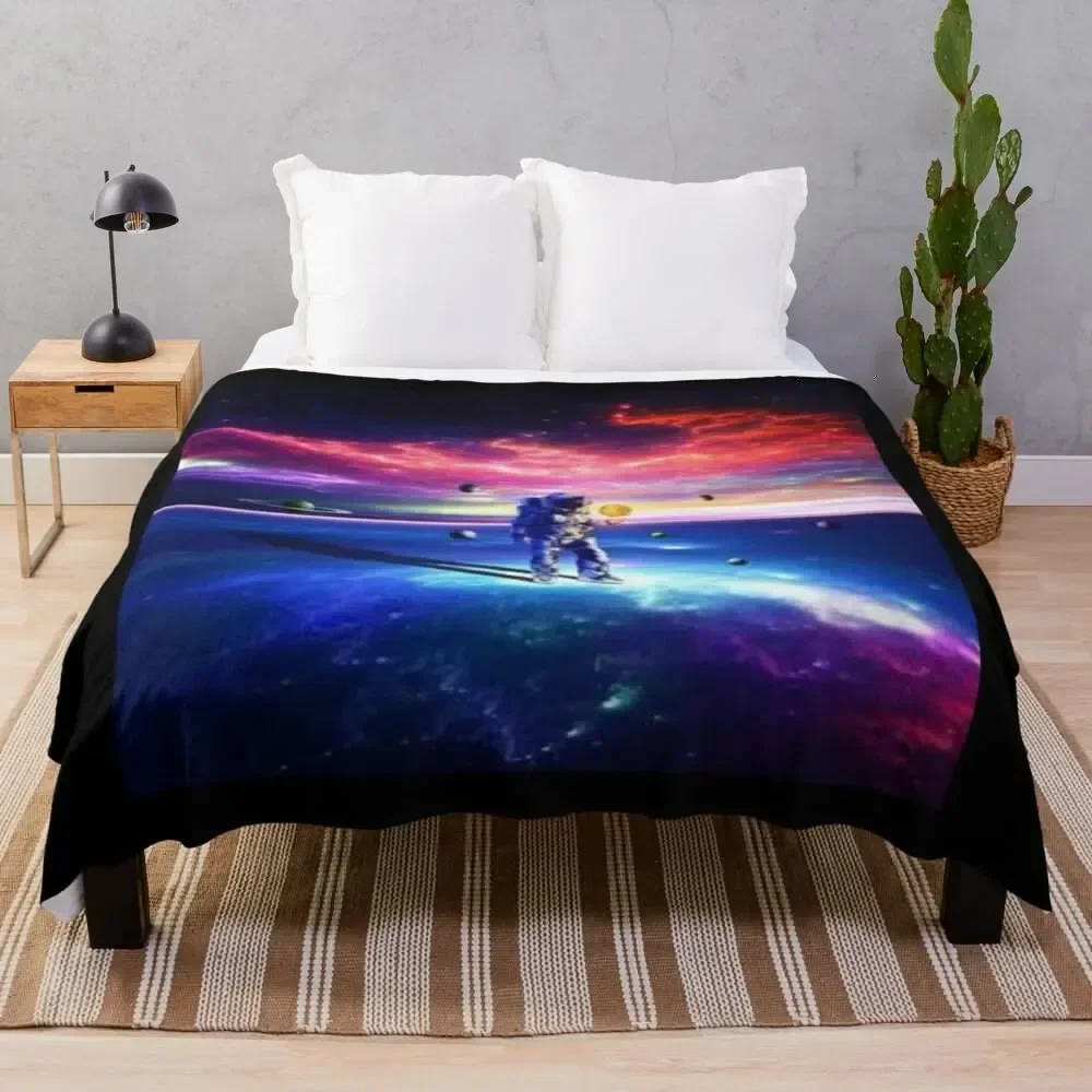 

Astronaut and planets Throw Blanket Shaggy Flannel Decorative Throw decorative Blankets