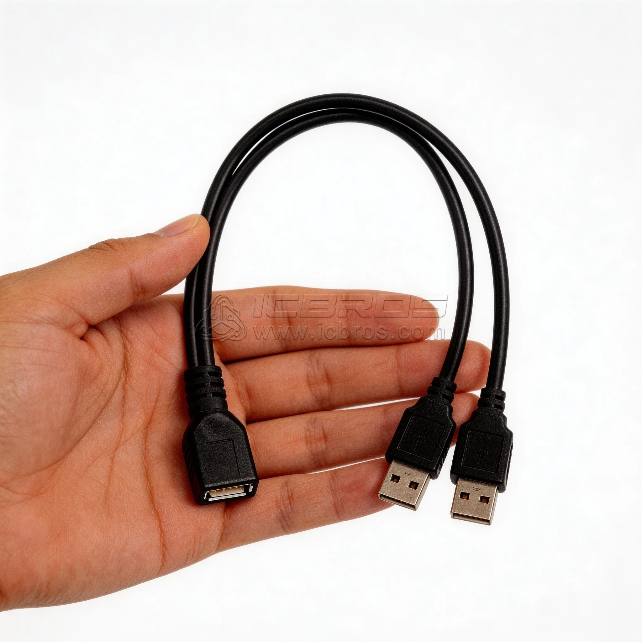 2pcs USB 2.0 and Cable USB Double Splitter Cable Female to USB 2 Male Power High quality Extension Cable one to two