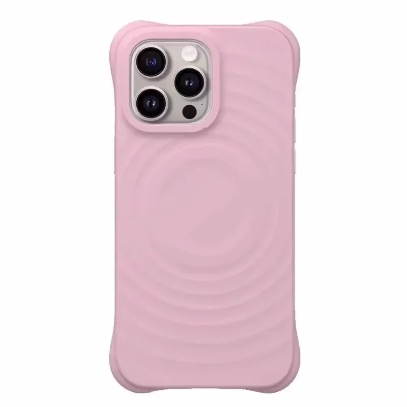 

Simple Candy Colors Ripple Silicone Magnetic Phone Case Cover for IPhone 12 13 14 15 16 Pro Max Case for 16 Series