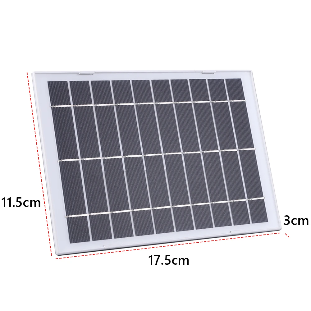 10W 5V กล้องรักษาความปลอดภัยแผงพลังงานแสงอาทิตย์กลางแจ้งโซล่าเซลล์ Charger Monocrystalline Silicon แผงพลังงานแสงอาทิตย์สําหรับ Camping Hiking