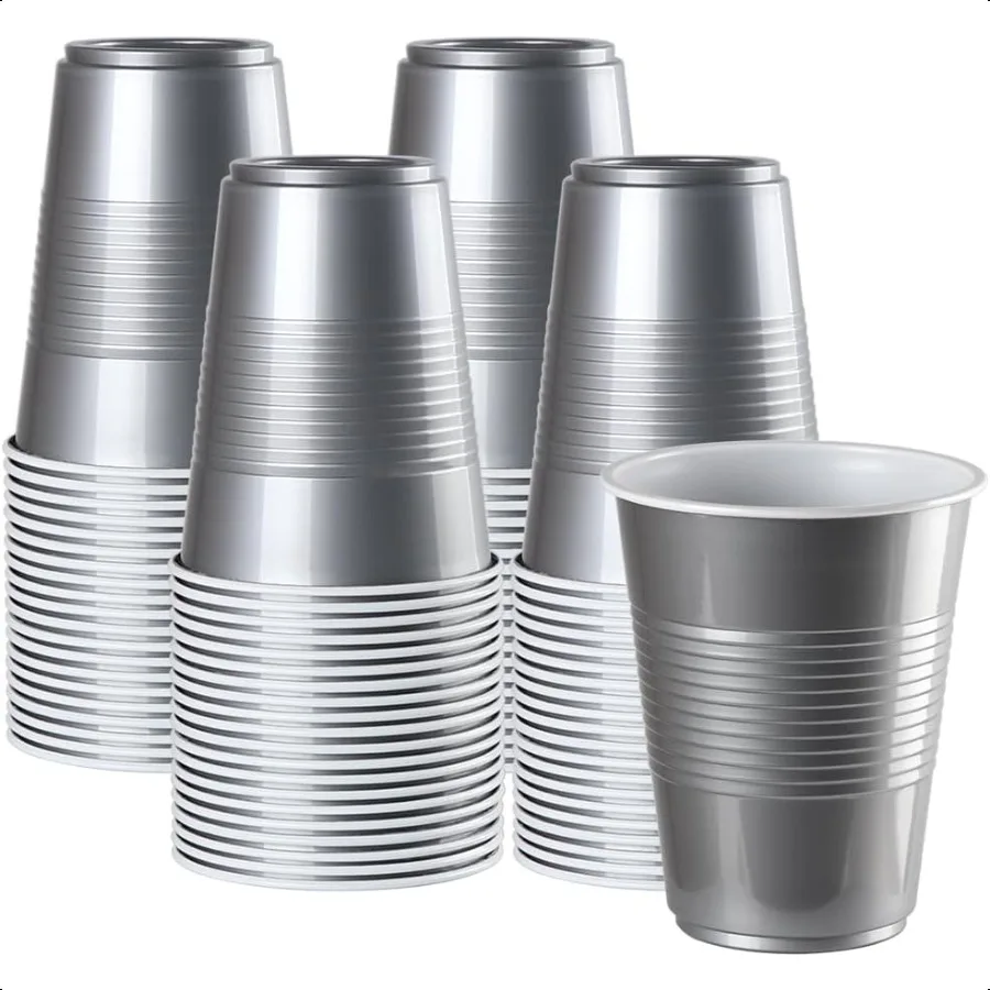 

Пластиковые стаканчики Sier Cups Пластиковые стаканчики на 16 унций Прочные и прочные стаканчики для вечеринки, свадьбы, Рождества, Хэллоуина, вечеринки, чашки 10