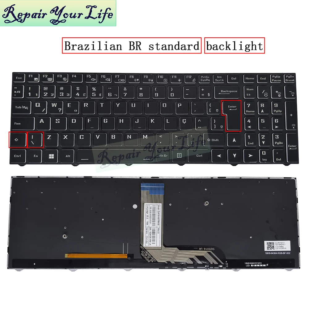 PT-BR UK German French Italiano Gaming Laptop Keyboard Backlit For Medion Erazer Defender P10 MD63665 MD61803 MD61827 NH77DDW-M