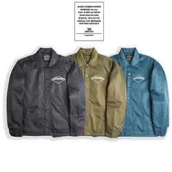 OKONKWO Thickened Coach Jacket Quilted Waterproof Windbreaker Jacket Men's and Women's Printed Baseball Jacket