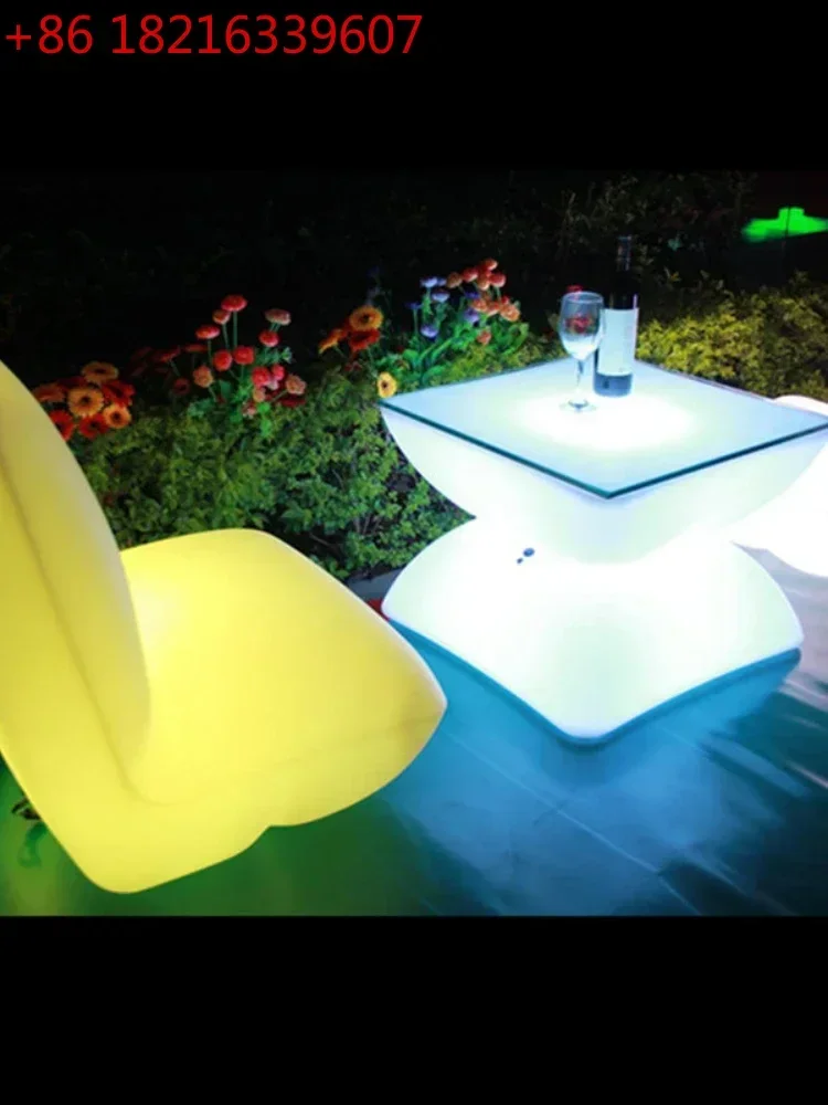 TAO LED Luminous Chair Beach Seat Decorative Stool Luminous Table and Chair Colorful Arm Chair