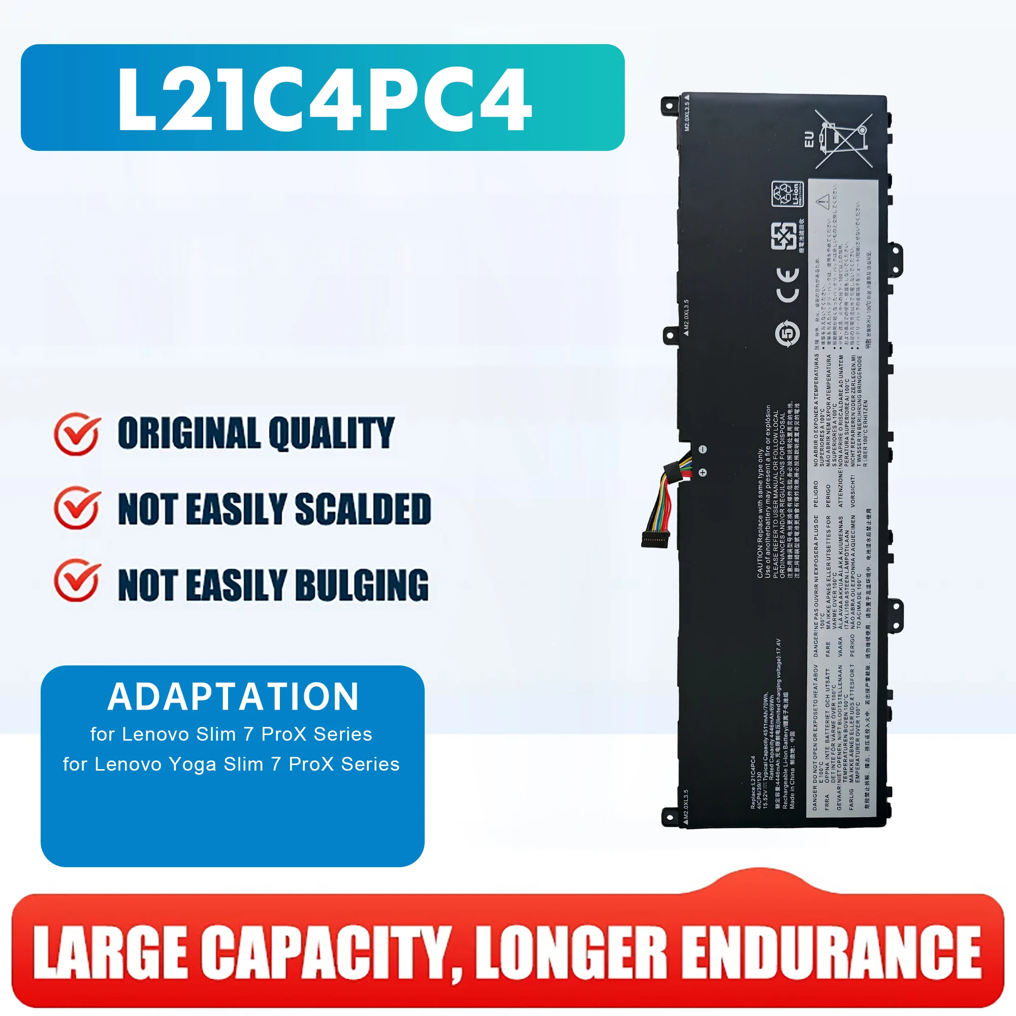 

L21M4PC7 L21C4PC4 L21D4PC4 L21L4PC4 Laptop Battery For Lenovo YOGA SLIM 7 PROX 14ARH7 14IAH7 14IAP,14S 2022 L21D4PE0 L21M4PE0