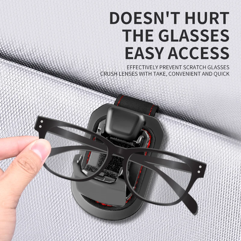 Suede Car Sun Visor Eyeglass Holder Glasses Storage Clip Sunglasses Holder Latest button style with logo For Chery Jetour Car