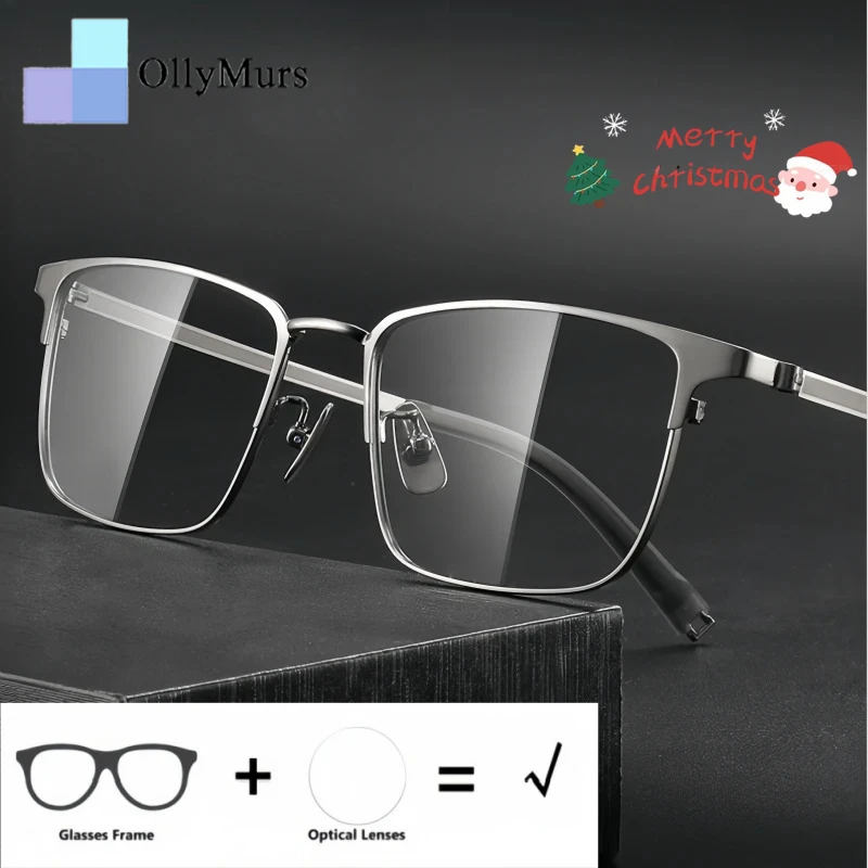 

KIZN деловые мужские оптические очки по рецепту квадратные очки для близорукости и дальнозоркости прогрессивные очки большого размера с защитой от царапин