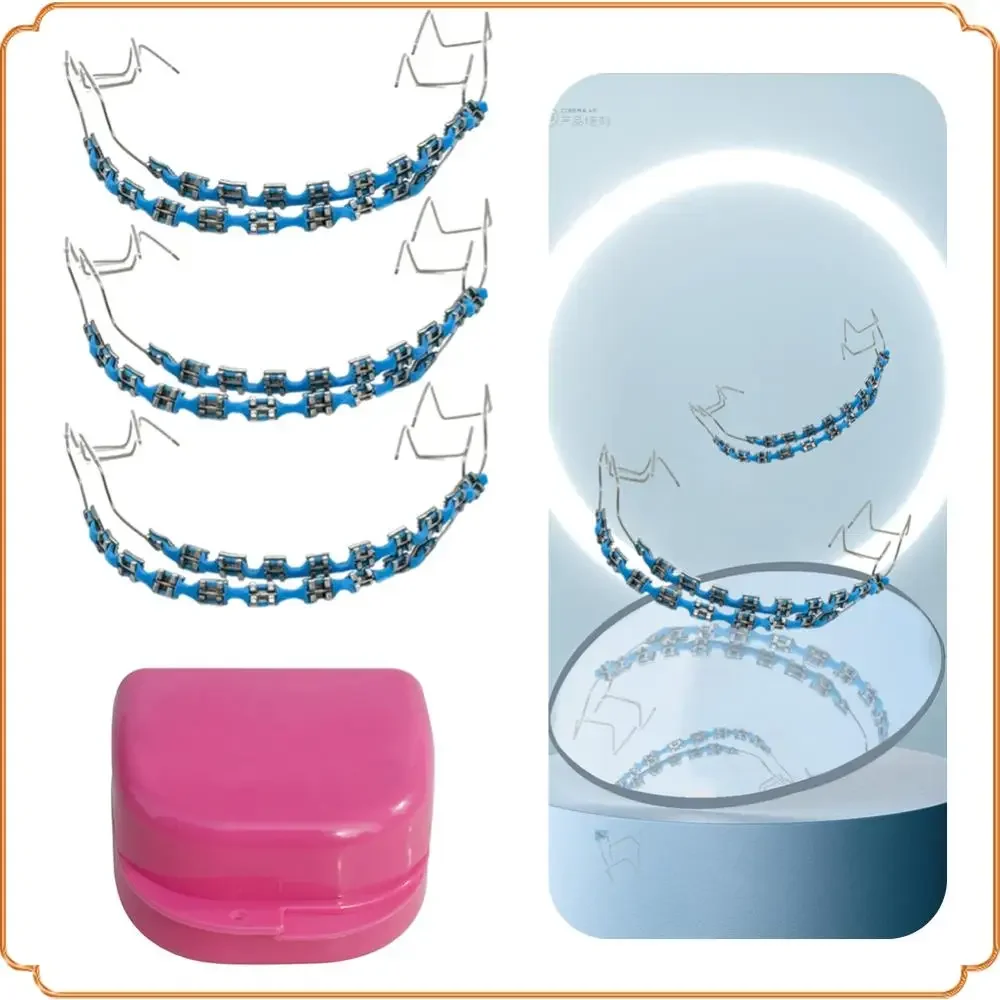 

Temporary Tooth Decoration Dental Fake Braces with Ligature Ties Orthodontic Braces Dental Metal Bracket for Tooth Decor