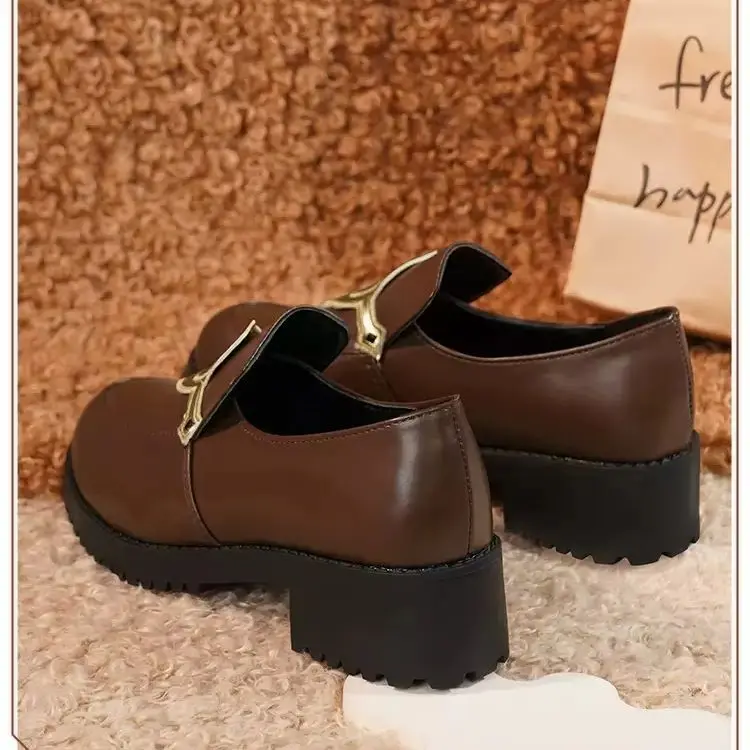 

In Stock Genshin Impact Game Hu Tao Cosplay Brown Shoes Accessories flat heel Shoe