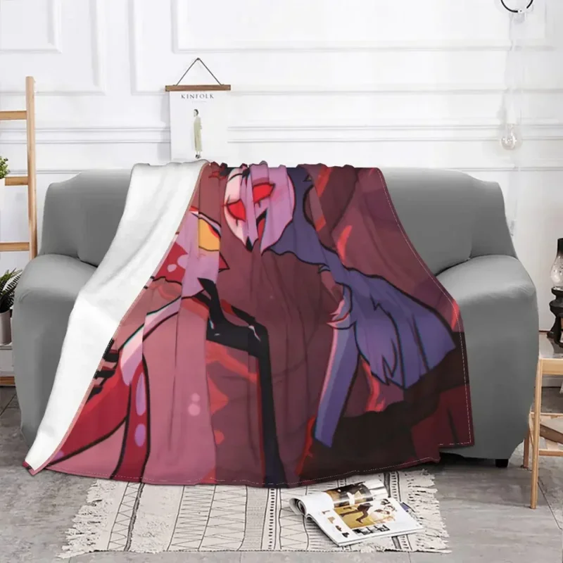 Helluva Boss Blitzo Adult Animation Blankets Coral Fleece Plush Decoration Bedroom Bedding Couch Bedspread