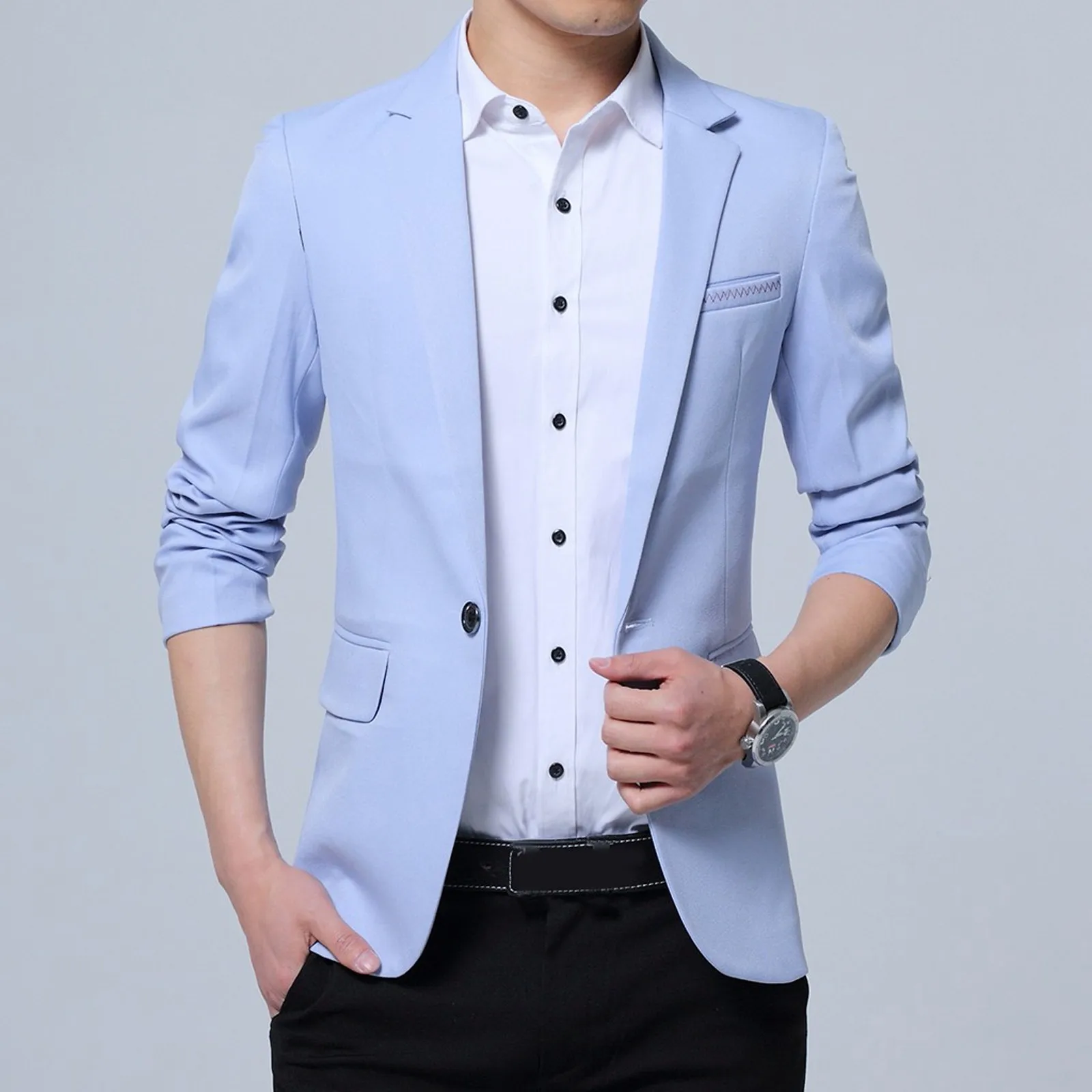 

Men'S Slim Fit Blazers Single Breasted Business Office Suit Jackets Elegant Wedding Prom Party Dresses Spring Autumn Suit Tops