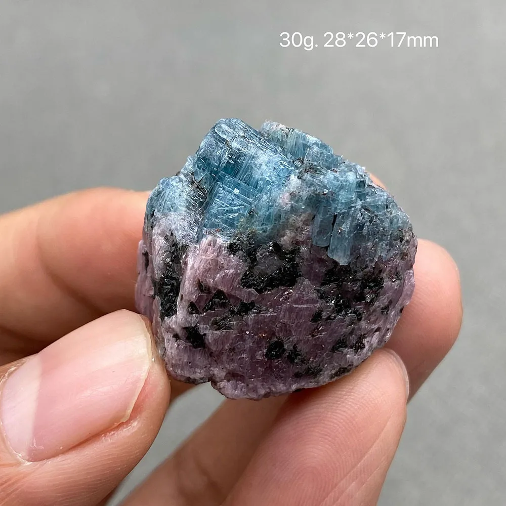 

100% natural ruby and aquamarine crystal raw stone ore specimens